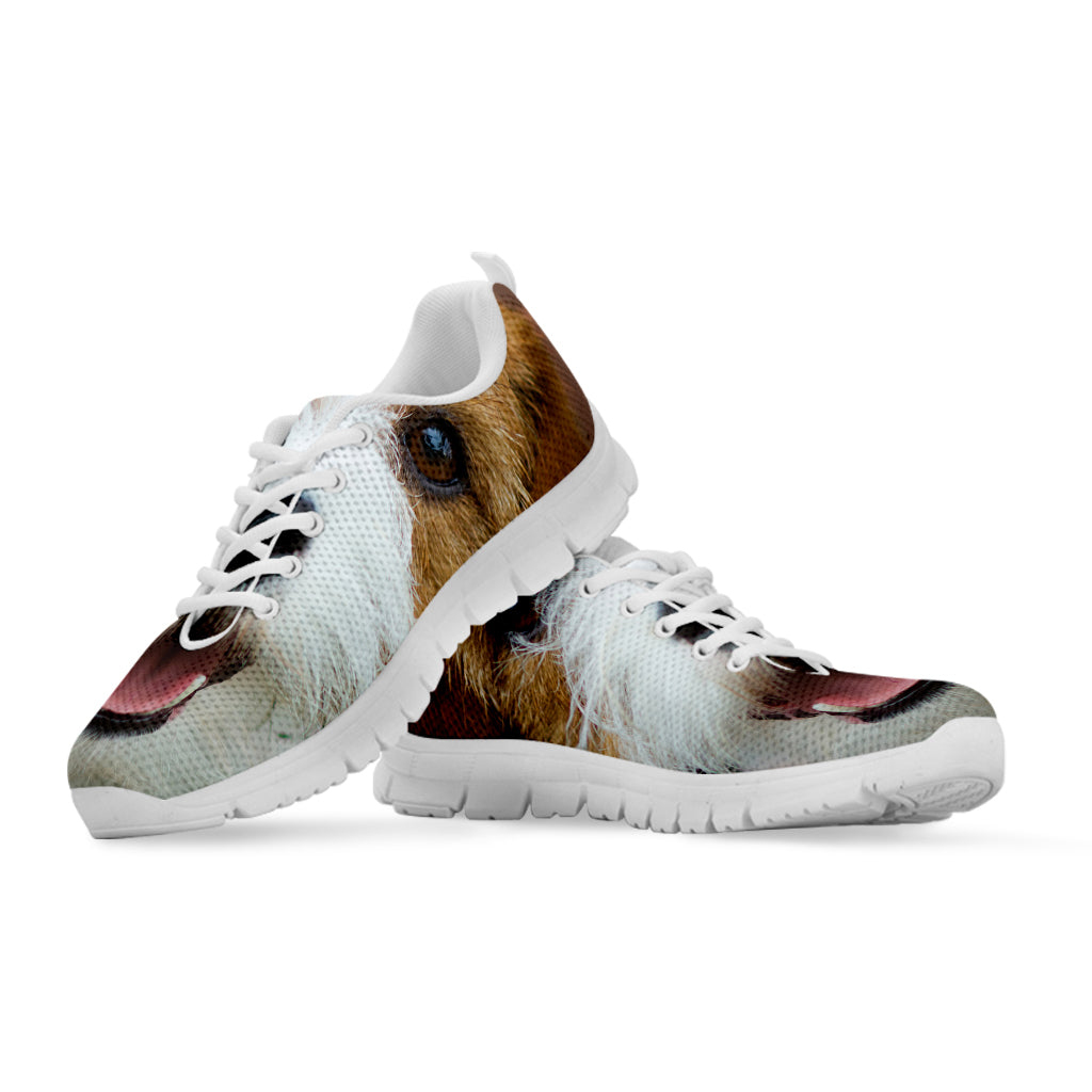 Jack Russell Terrier Portrait Print White Sneakers