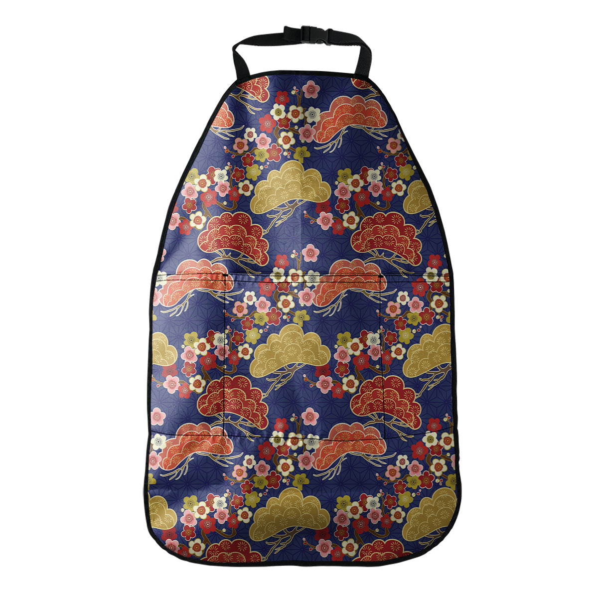 Japanese Cherry Blossom Pattern Print Car Seat Organizers