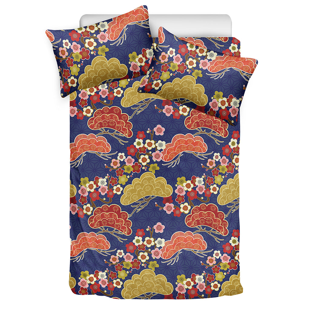 Japanese Cherry Blossom Pattern Print Duvet Cover Bedding Set