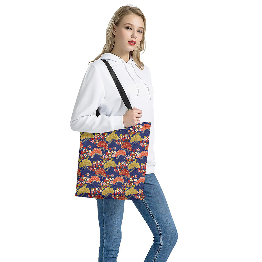 Japanese Cherry Blossom Pattern Print Tote Bag