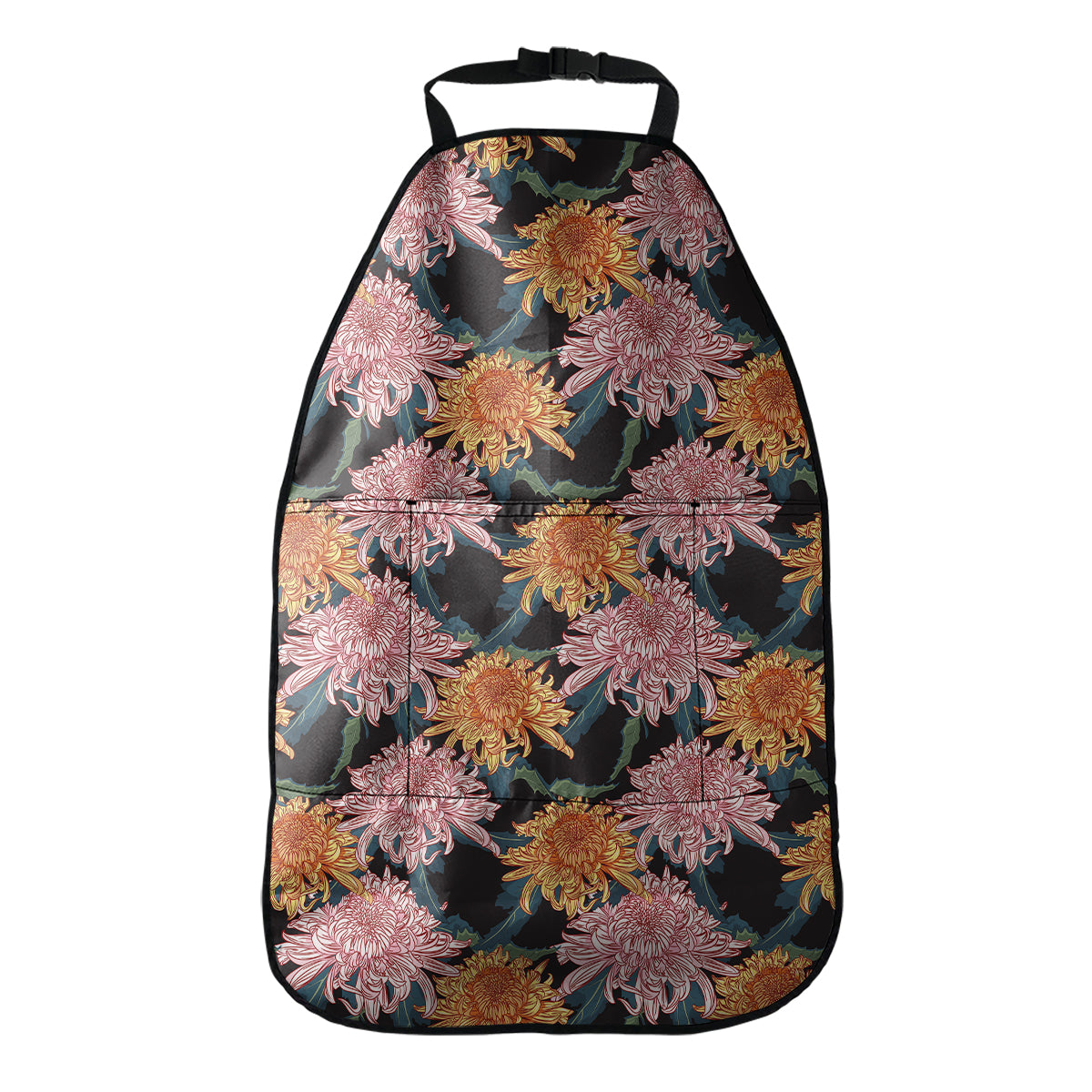 Japanese Chrysanthemum Pattern Print Car Seat Organizers