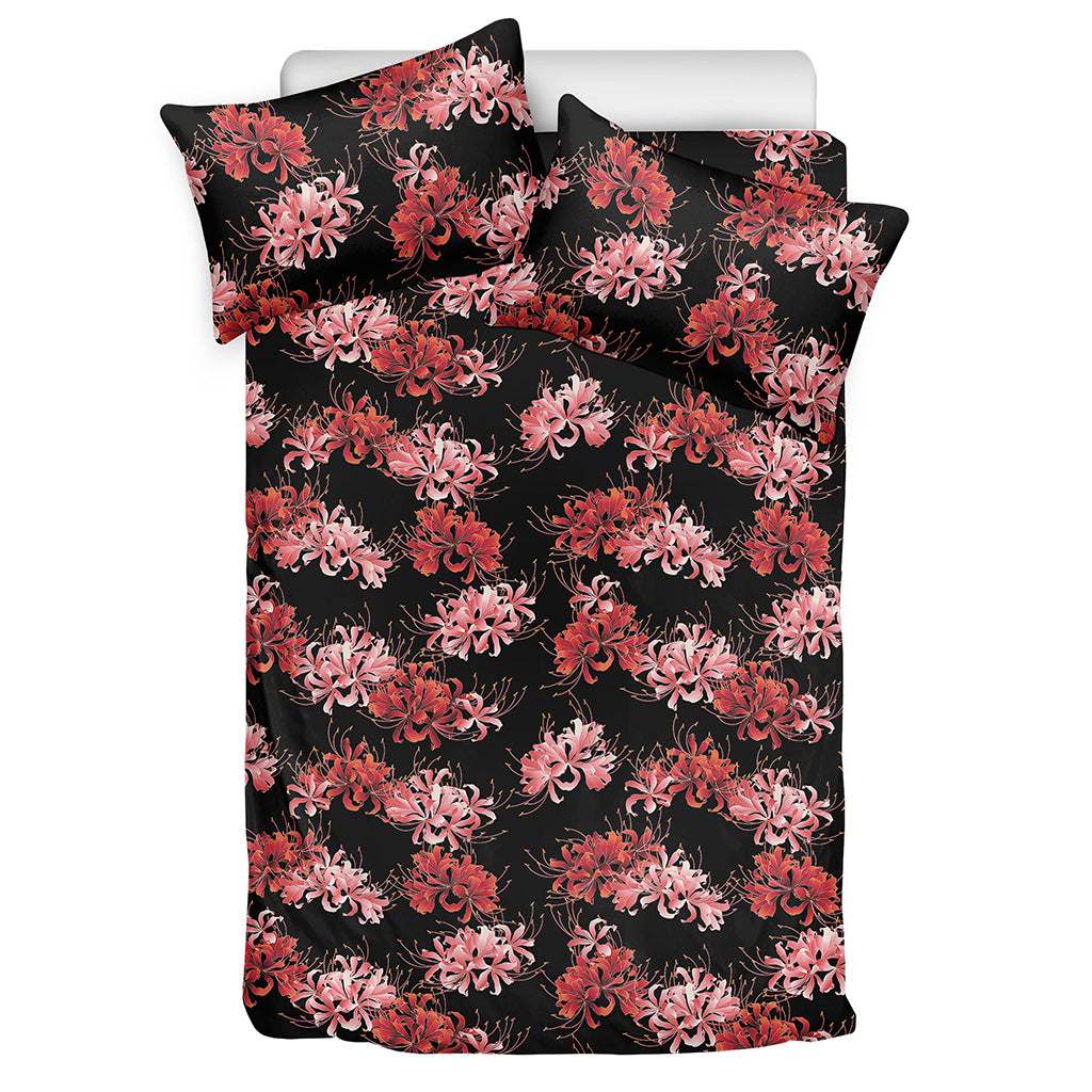 Japanese Cluster Amaryllis Pattern Print Duvet Cover Bedding Set