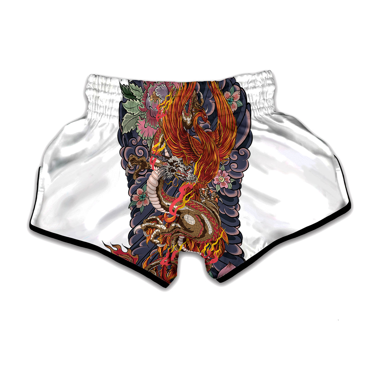 Chrysanthemum Japanese Print Pattern Muay Thai Boxing Shorts