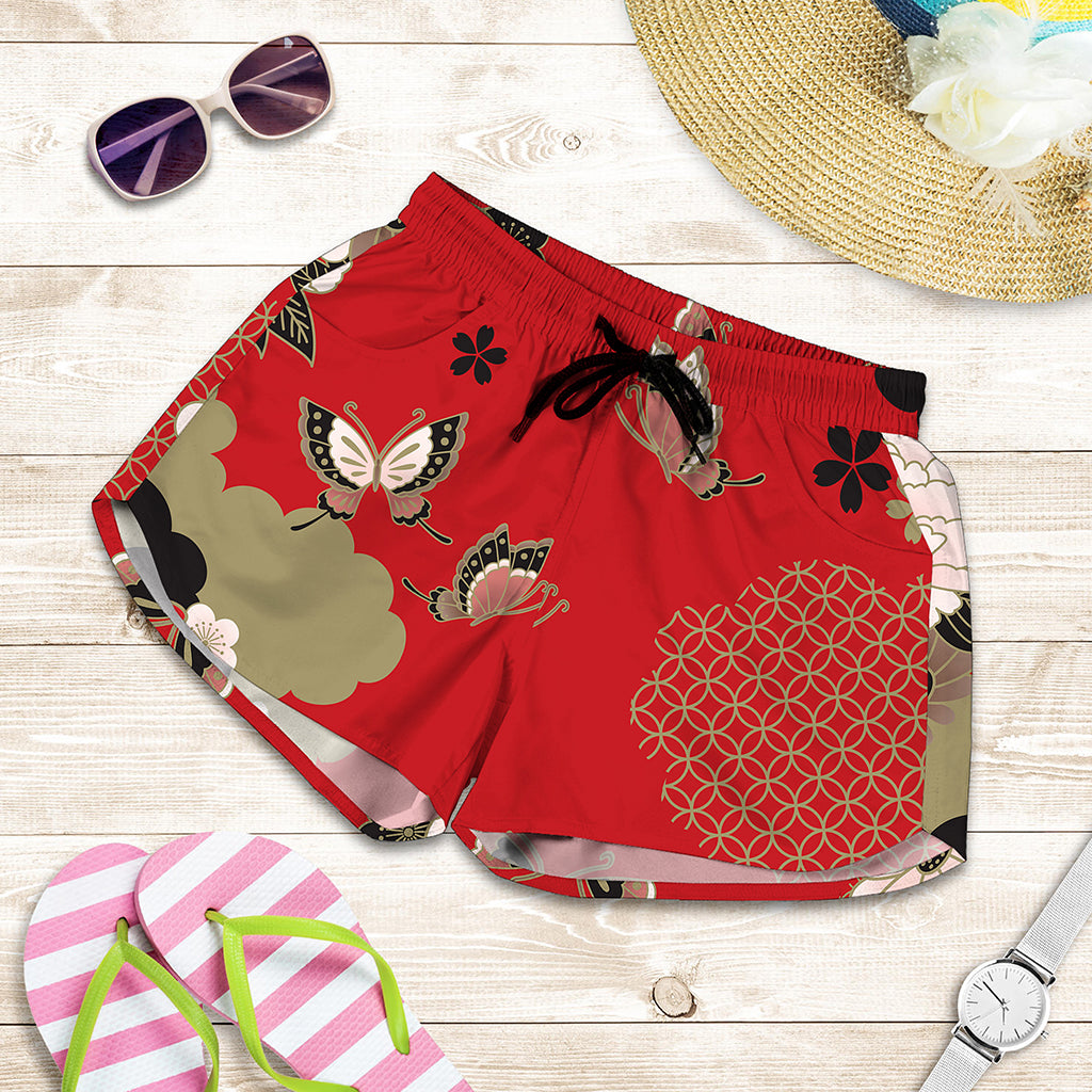 Japanese Flower Print Women's Shorts