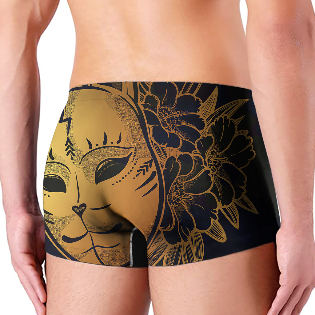Japanese Fox Mask Print Men's Boxer Briefs