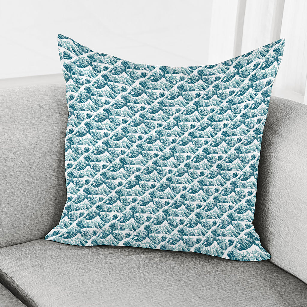 Japanese Kanagawa Wave Pattern Print Pillow Cover
