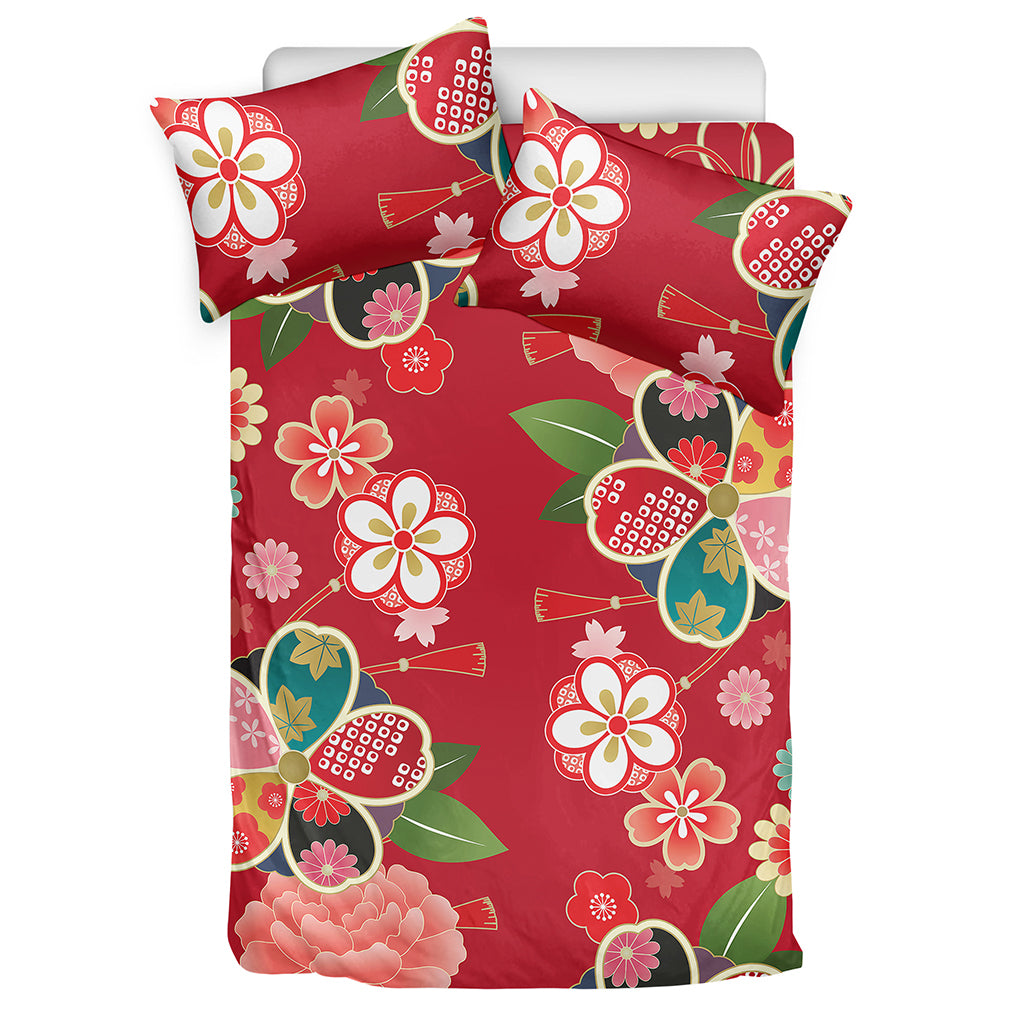 Japanese Kimono Pattern Print Duvet Cover Bedding Set