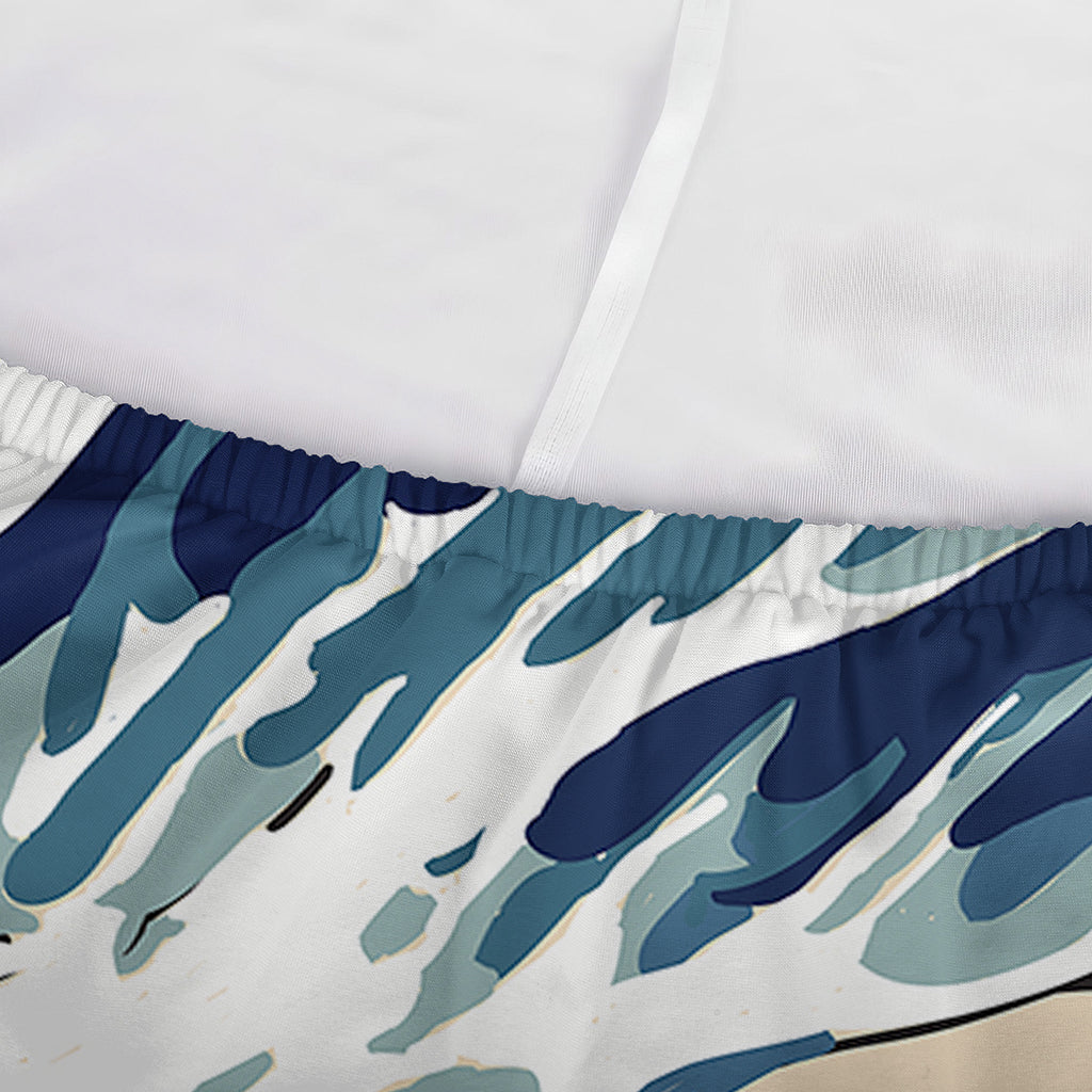 Japanese Ocean Wave Print Sofa Cover