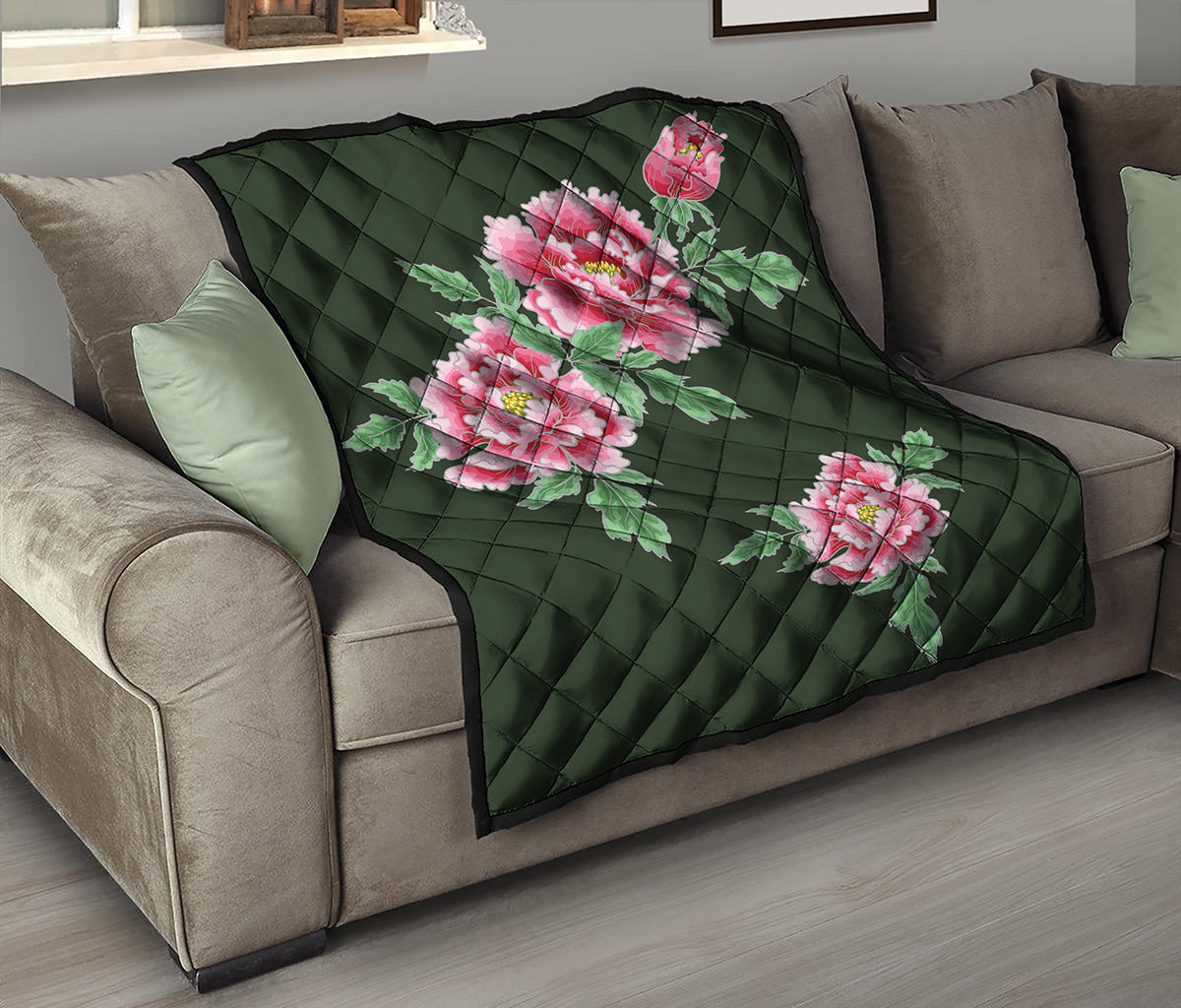 Japanese Peony Print Quilt