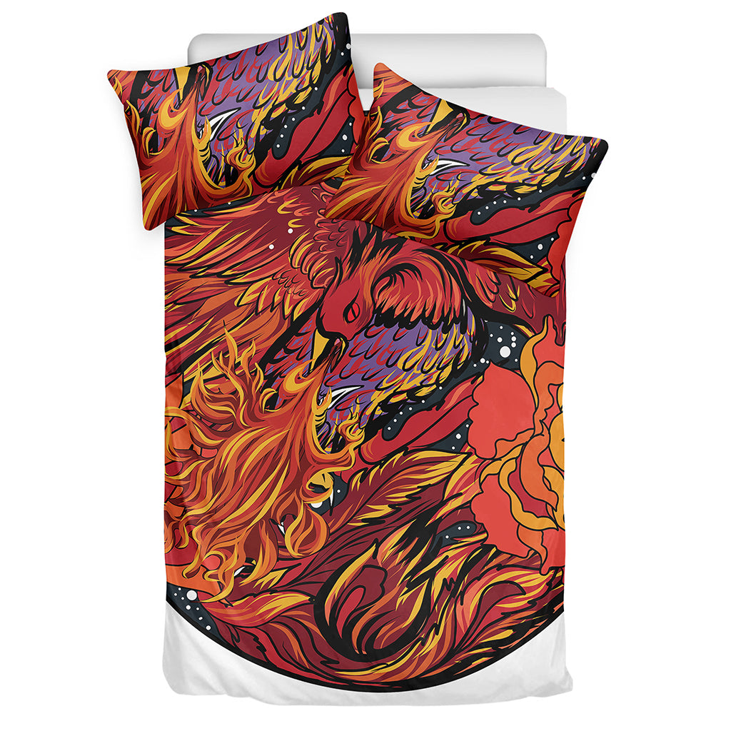 Japanese Phoenix Print Duvet Cover Bedding Set