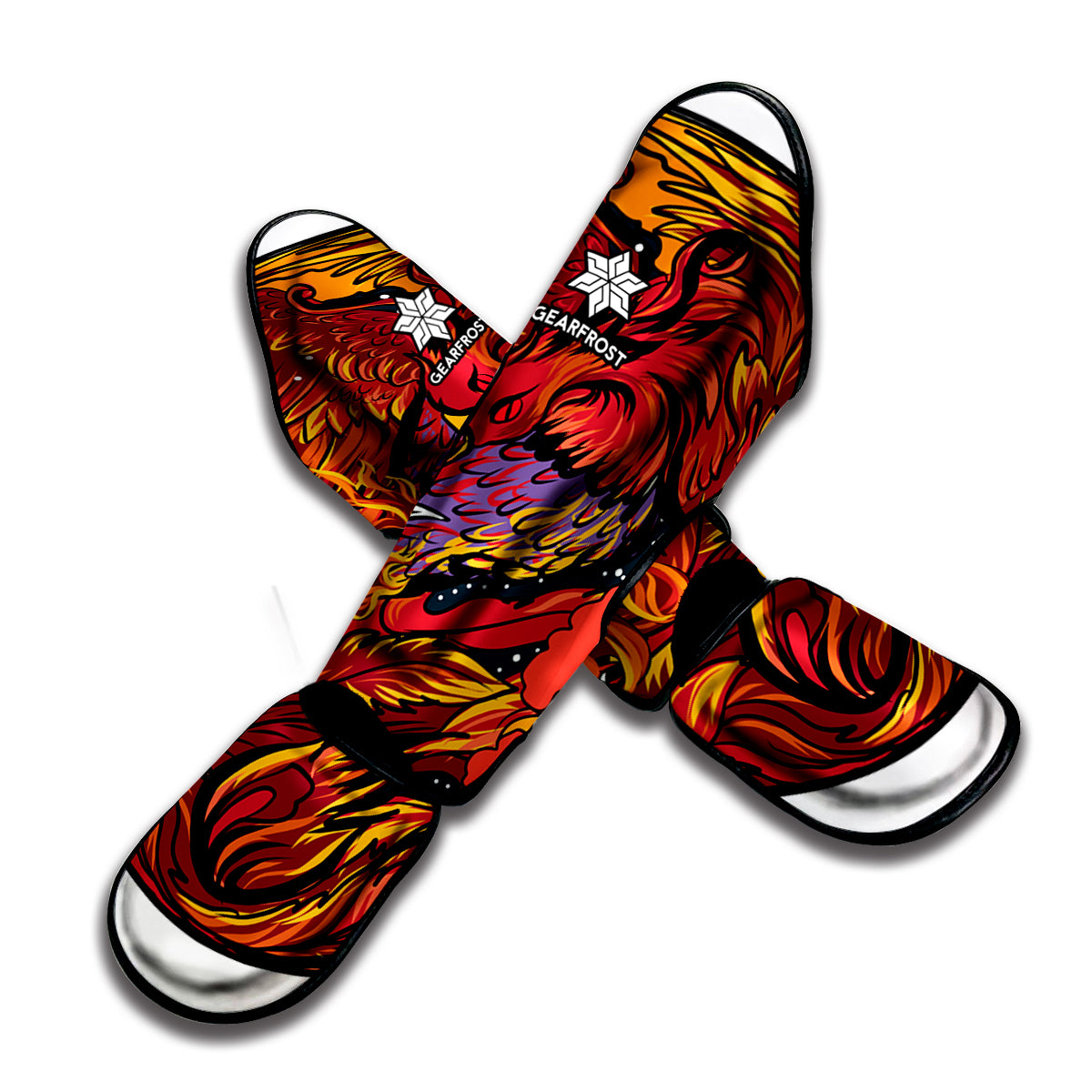 Japanese Phoenix Print Muay Thai Shin Guard