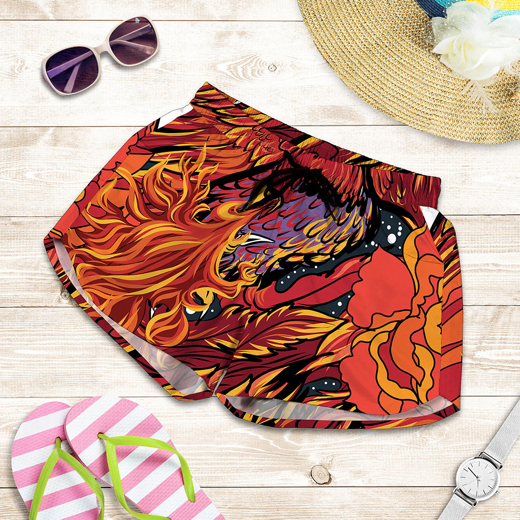 Japanese Phoenix Print Women's Shorts