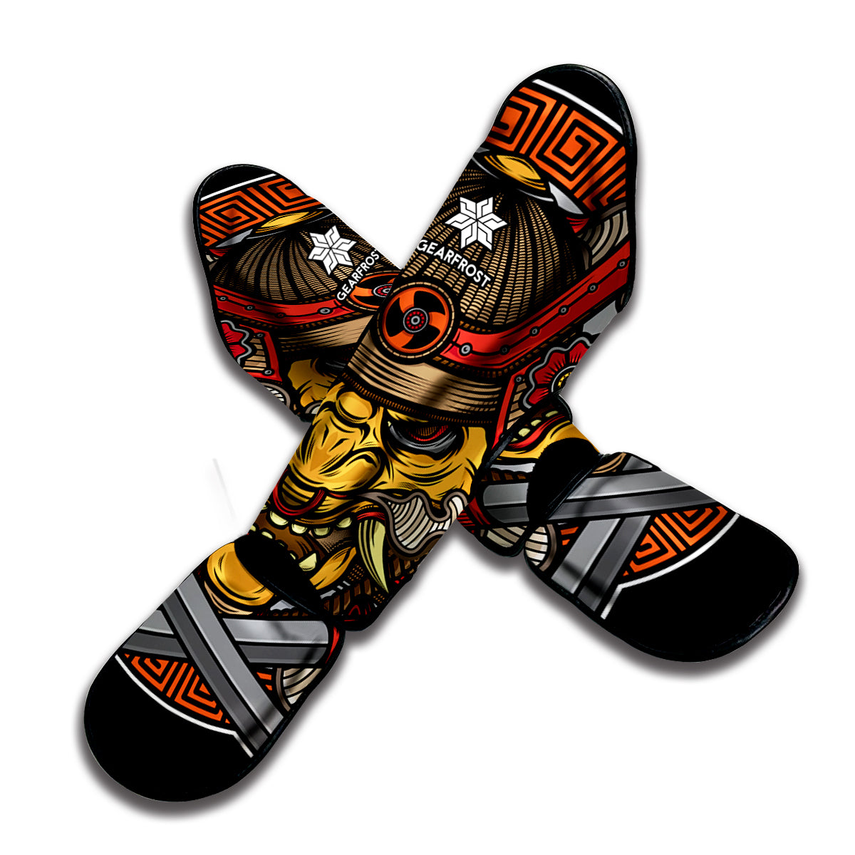 Japanese Samurai Mask Print Muay Thai Shin Guard