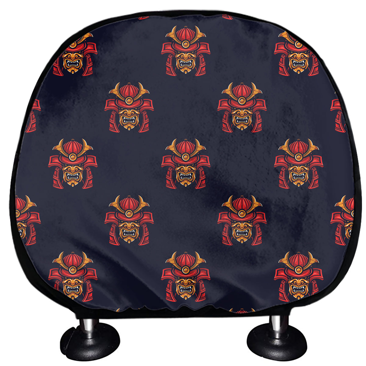 Japanese Samurai Pattern Print Car Headrest Covers