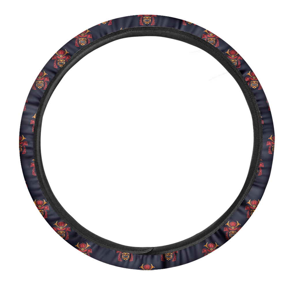 Japanese Samurai Pattern Print Car Steering Wheel Cover