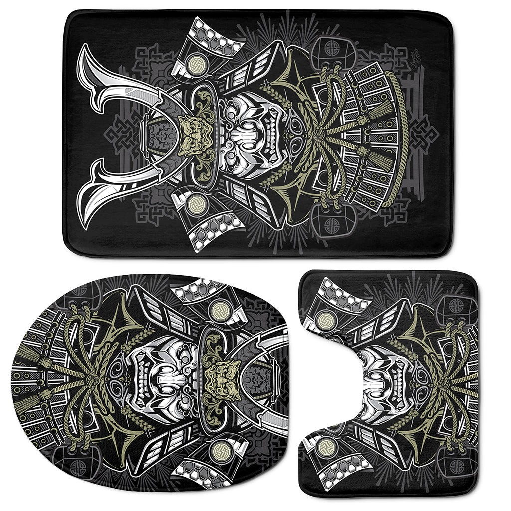 Japanese Samurai Warrior Print 3 Piece Bath Mat Set