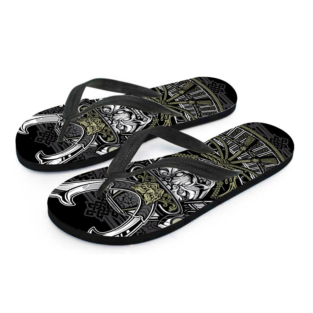 Japanese Samurai Warrior Print Flip Flops
