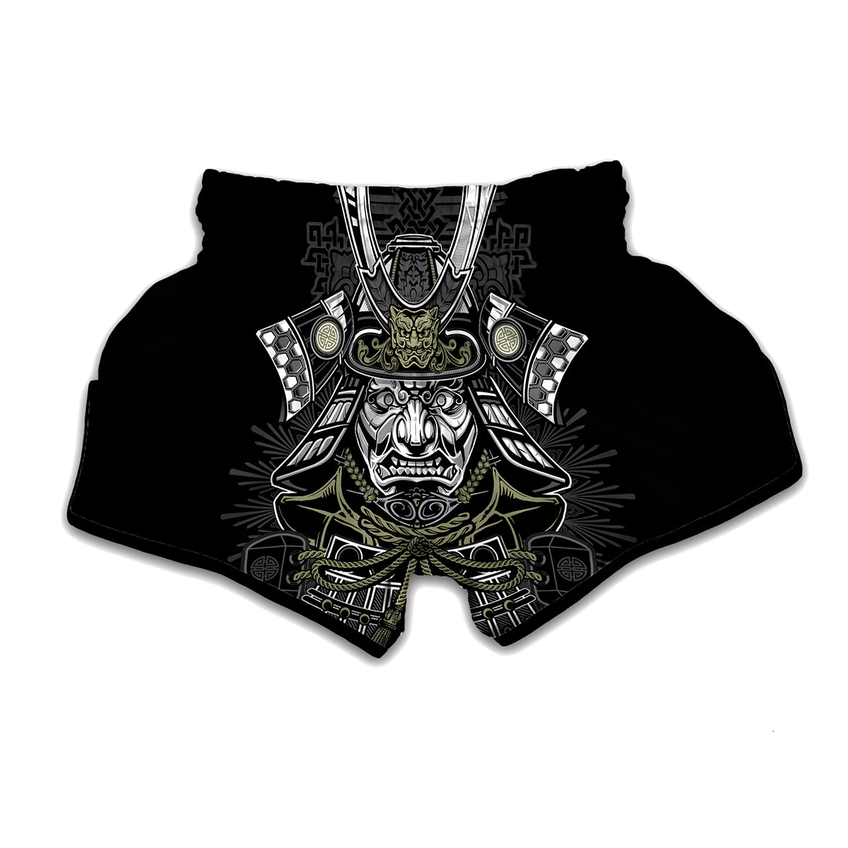Japanese Samurai Warrior Print Muay Thai Boxing Shorts