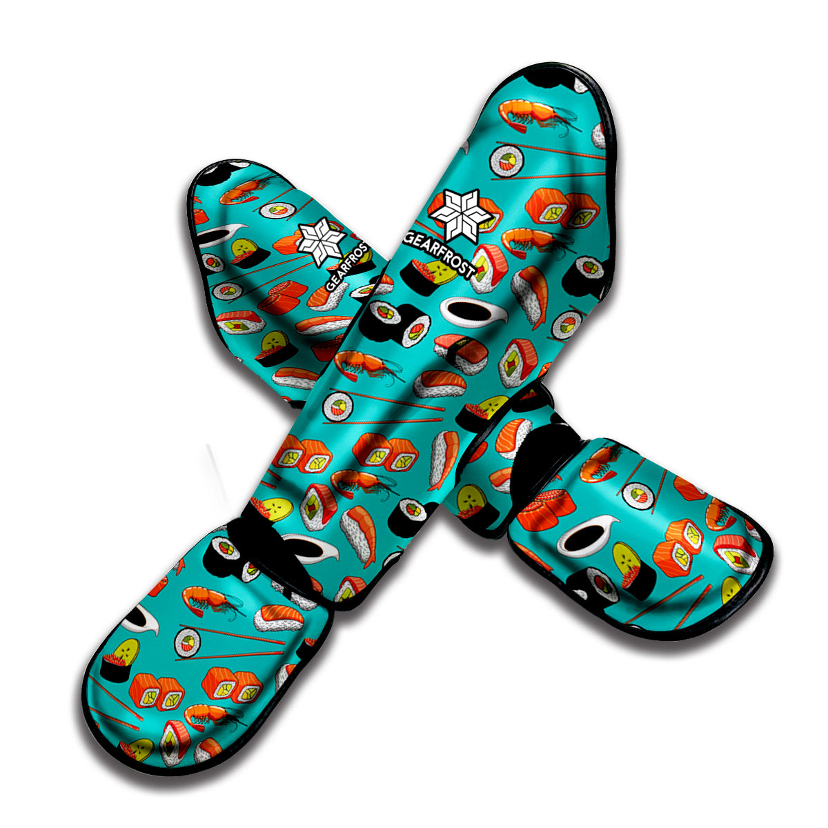 Japanese Sushi And Rolls Pattern Print Muay Thai Shin Guard