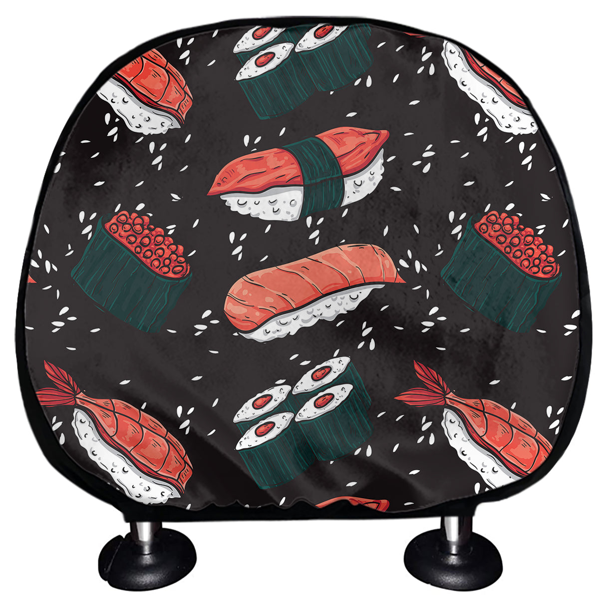 Japanese Sushi Pattern Print Car Headrest Covers