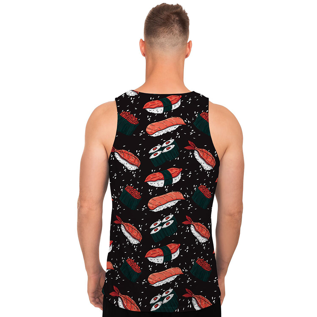 Japanese Sushi Pattern Print Men's Tank Top