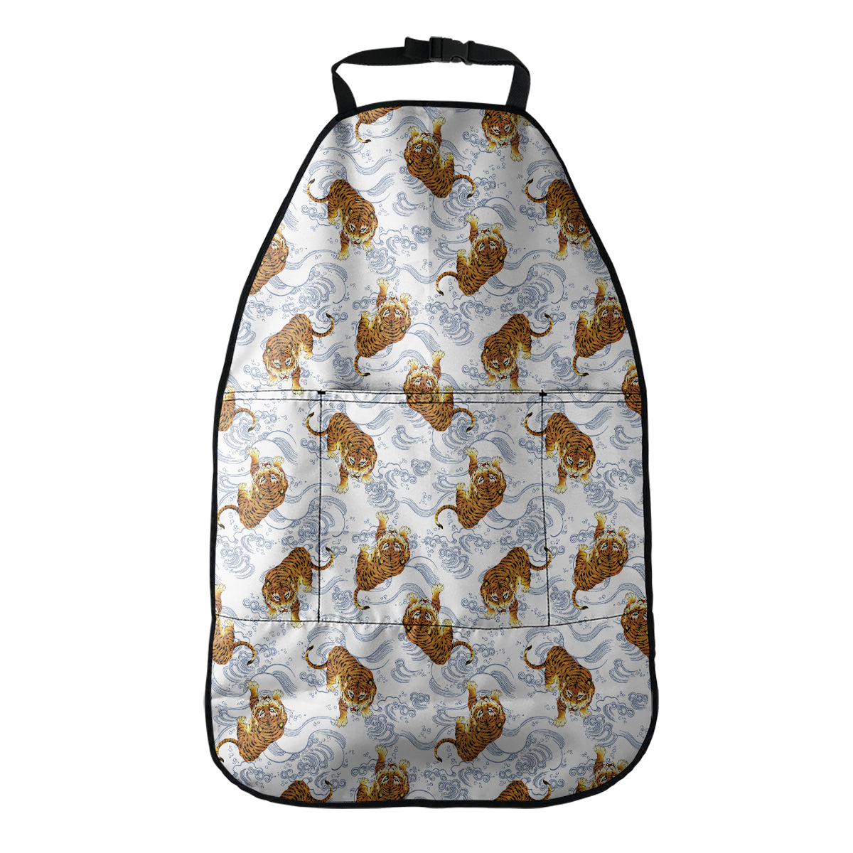 Japanese Tiger Pattern Print Car Seat Organizers