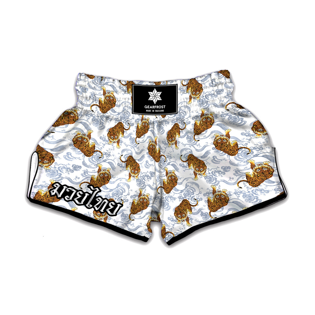 Japanese Tiger Pattern Print Muay Thai Boxing Shorts