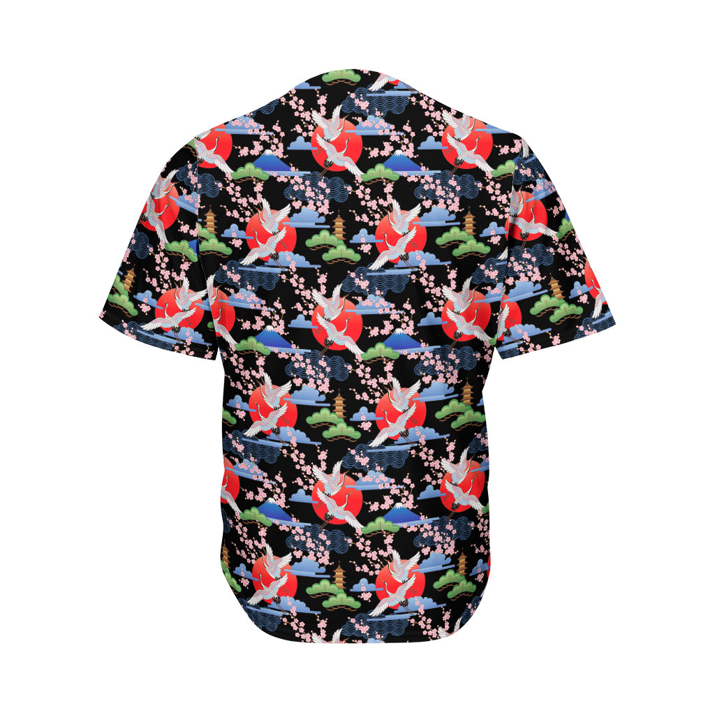 Japanese Traditional Pattern Print Men's Baseball Jersey