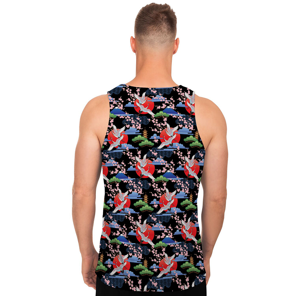 Japanese Traditional Pattern Print Men's Tank Top
