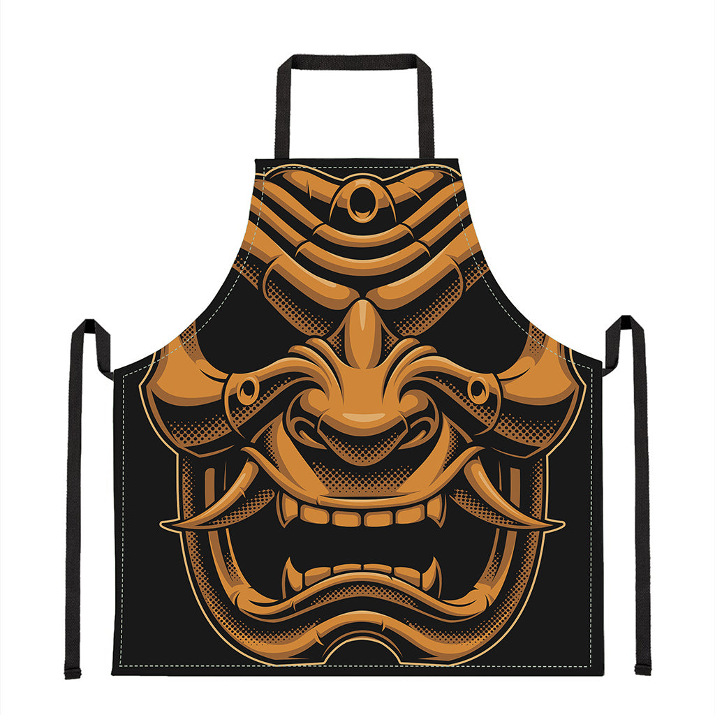 Japanese Warrior Mask Print Apron