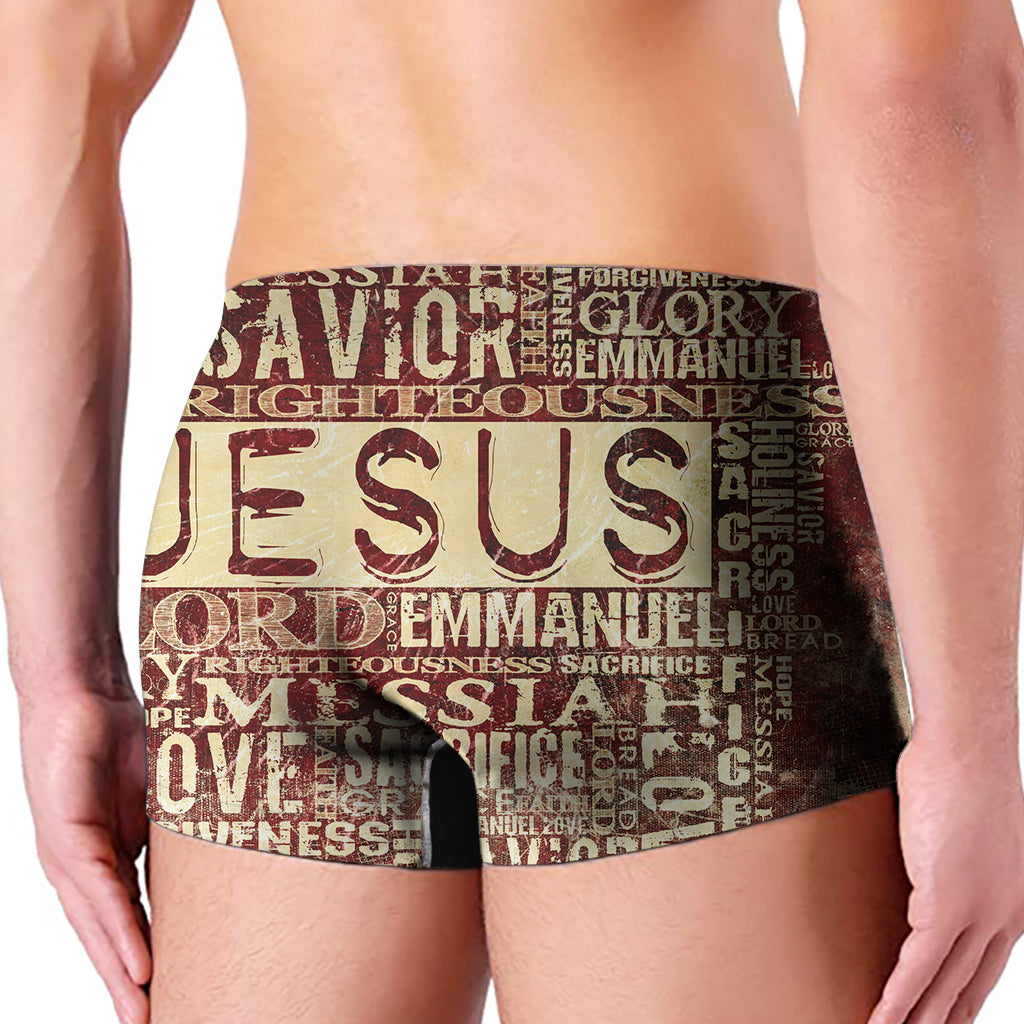 Jesus Religious Words Print Men's Boxer Briefs