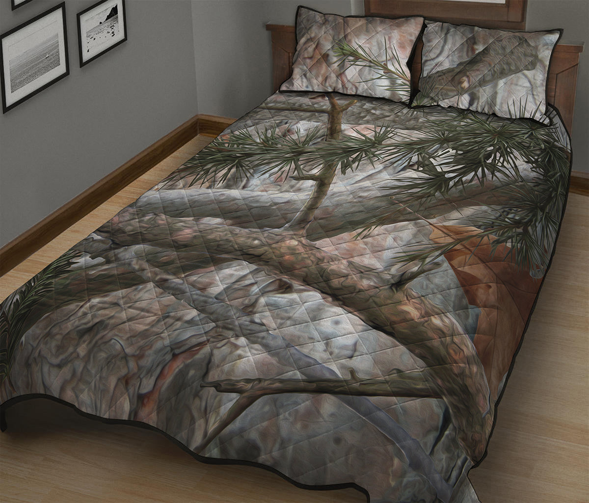 Jungle Hunting Camouflage Print Quilt Bed Set