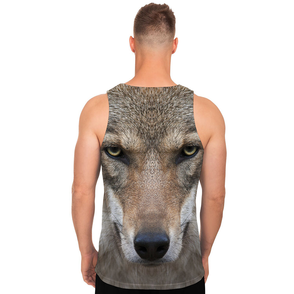 Jungle Wolf Print Men's Tank Top