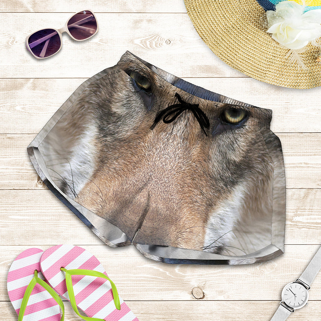 Jungle Wolf Print Women's Shorts