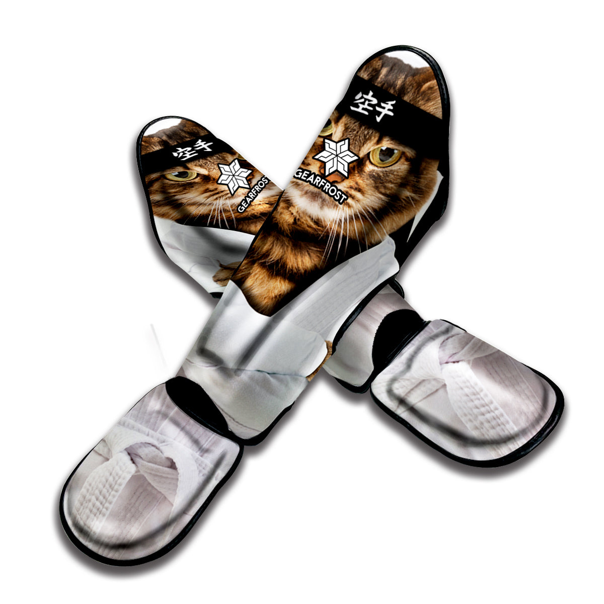 Karate Cat Print Muay Thai Shin Guard