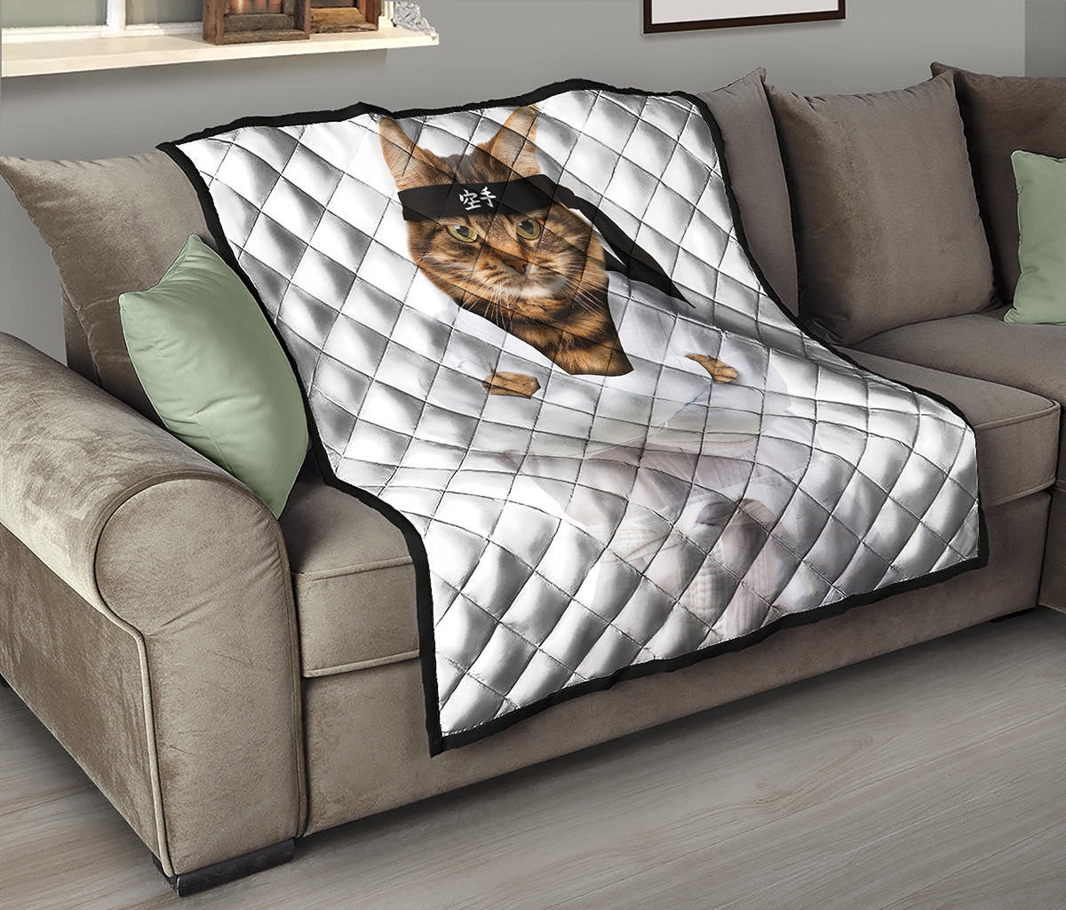 Karate Cat Print Quilt