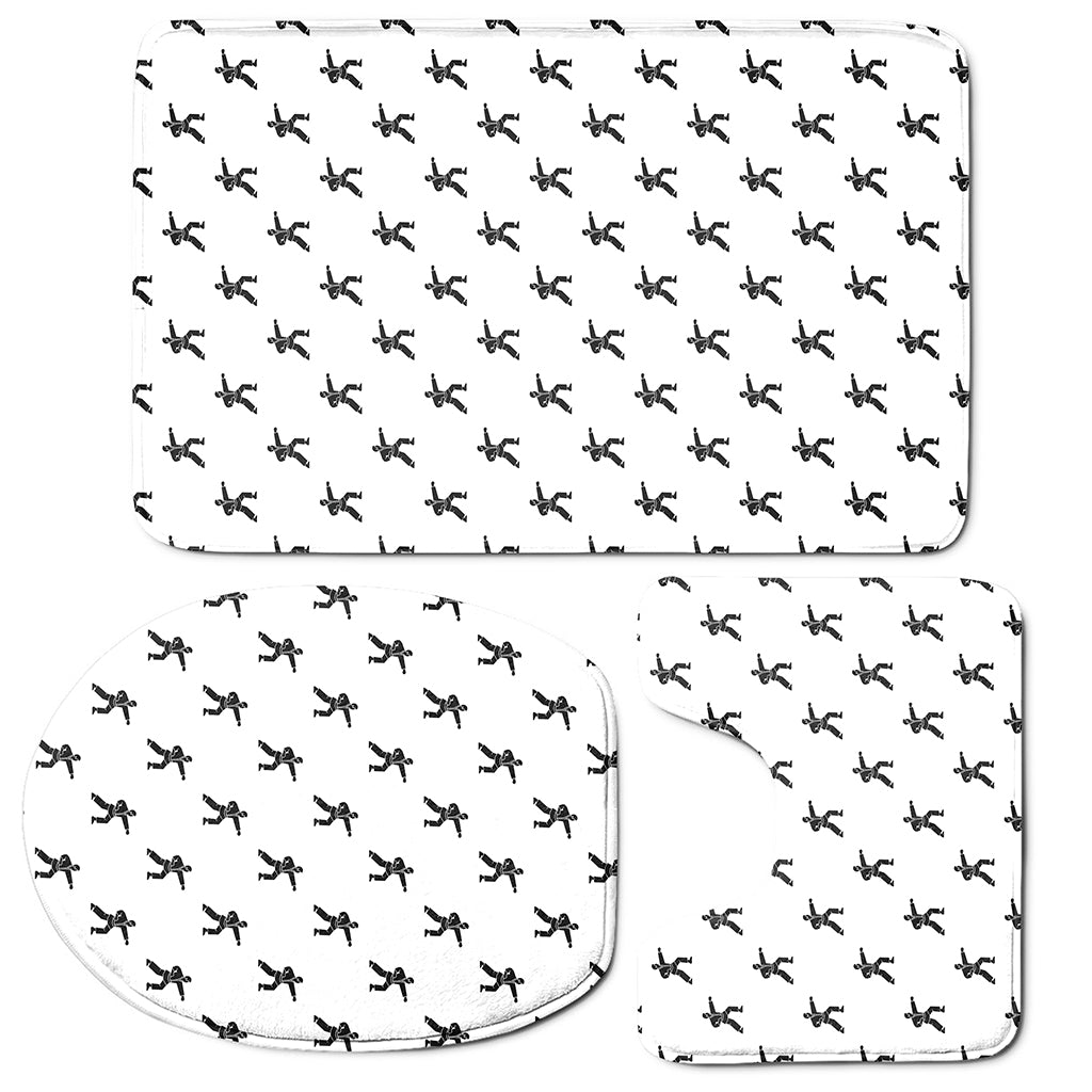 Karate Fighter Pattern Print 3 Piece Bath Mat Set