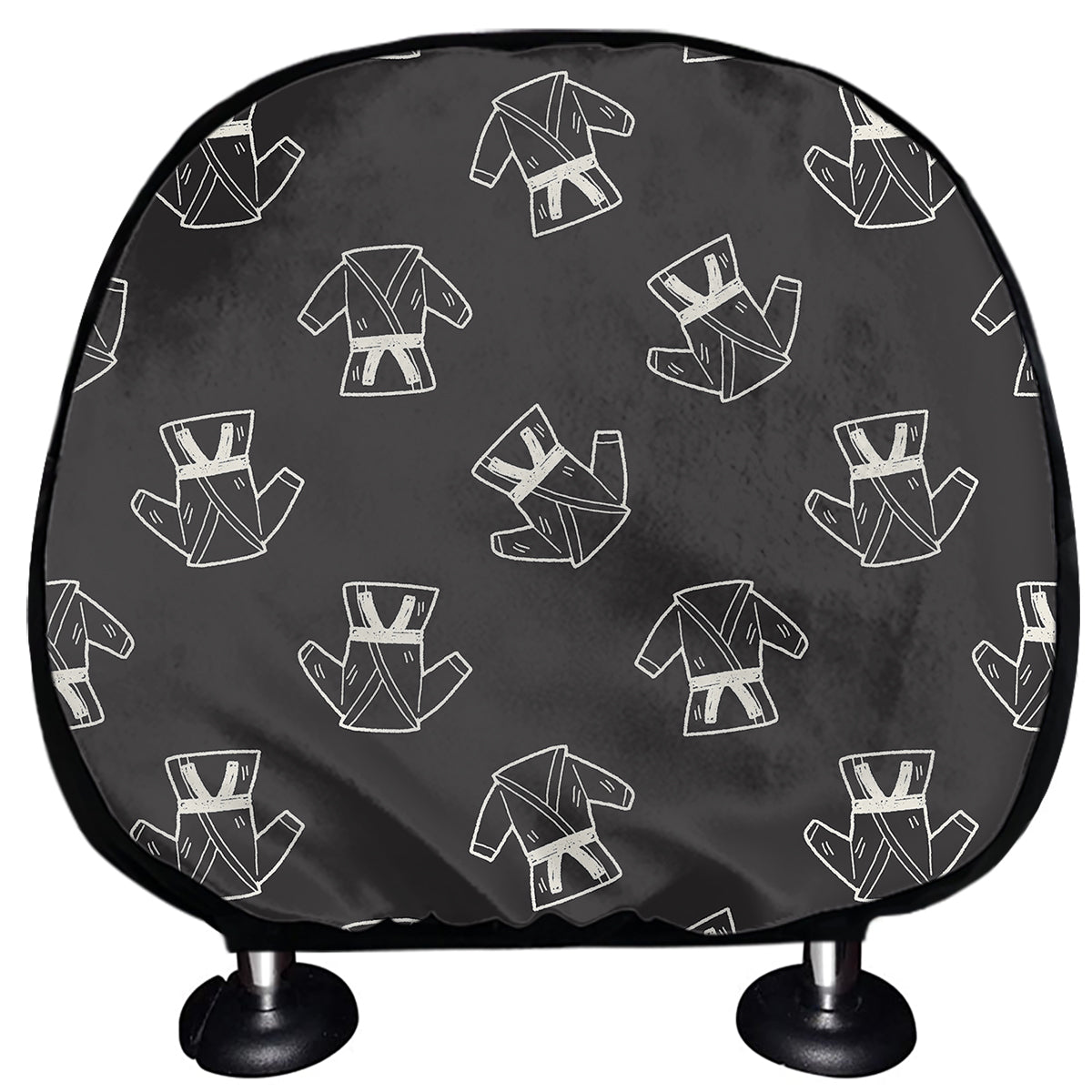 Karate Gi Pattern Print Car Headrest Covers