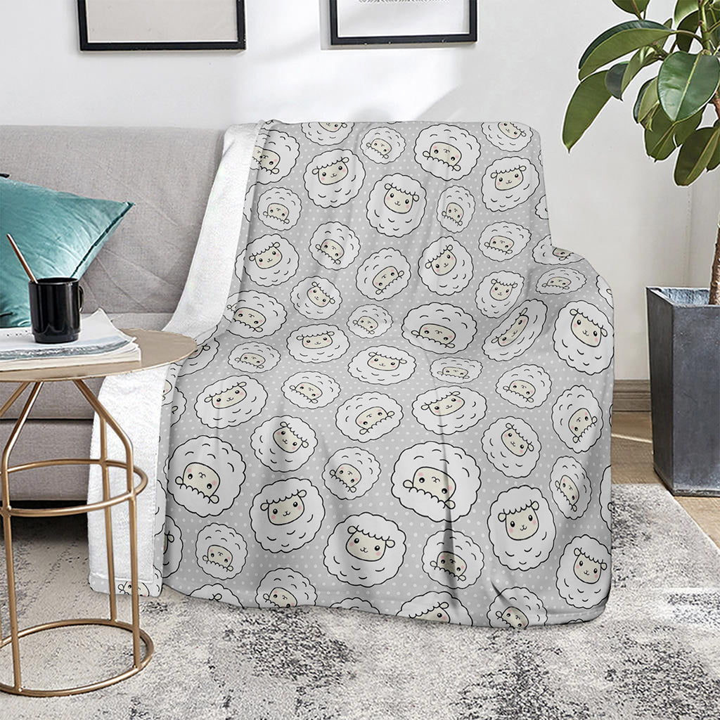 Kawaii Sheep Pattern Print Blanket