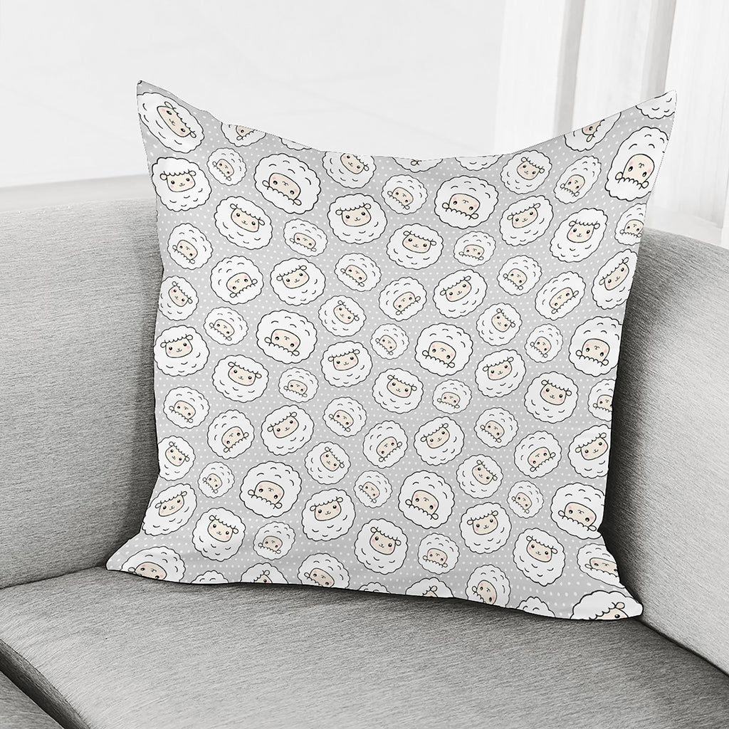 Kawaii Sheep Pattern Print Pillow Cover