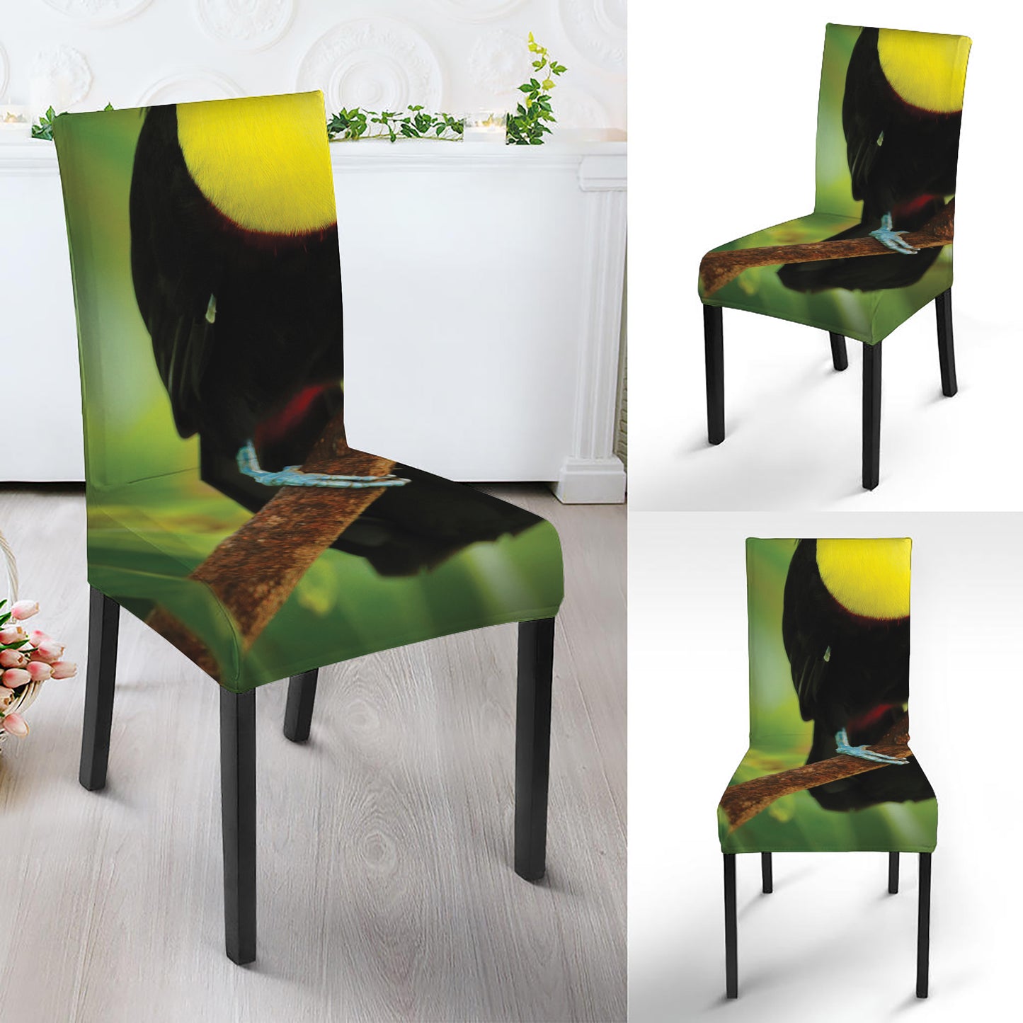 Keel-Billed Toucan Print Dining Chair Slipcover