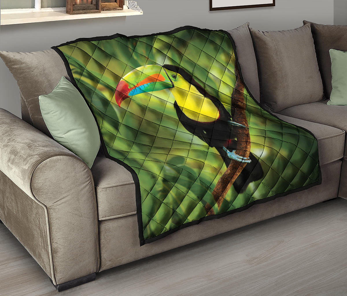 Keel-Billed Toucan Print Quilt