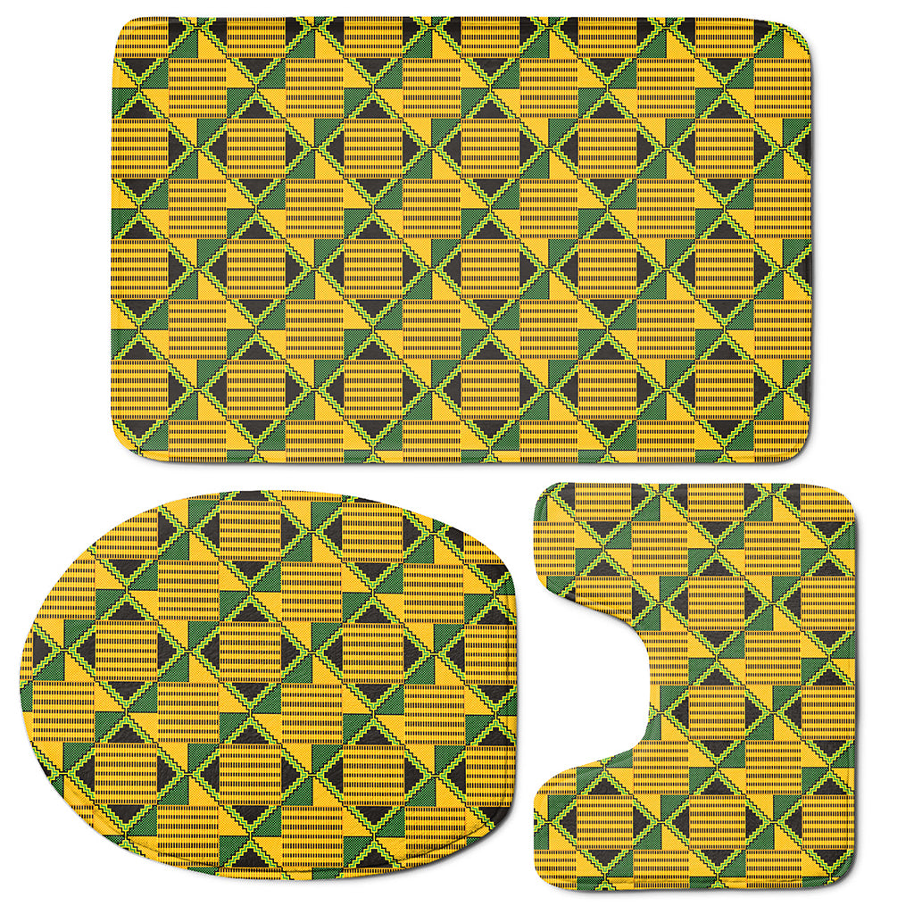 Kente Ethnic Pattern Print 3 Piece Bath Mat Set