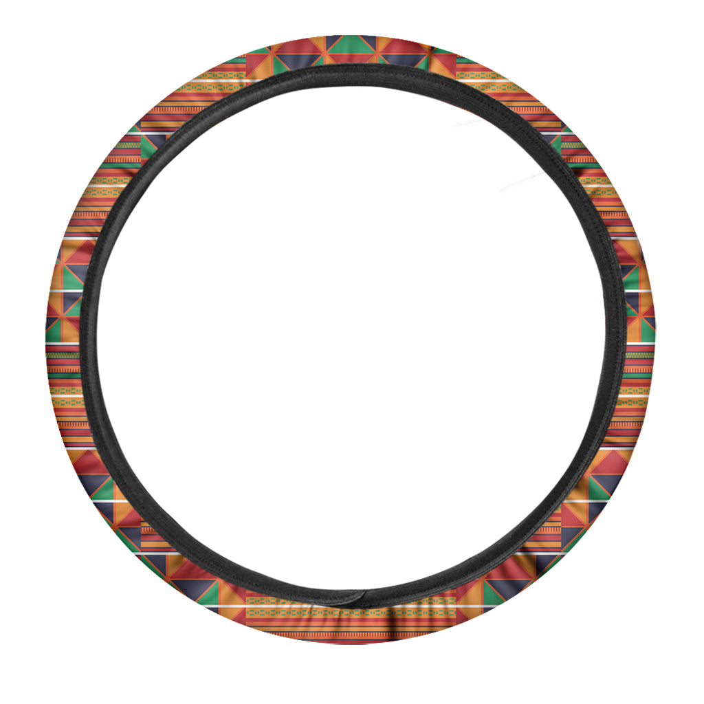 Kente Pattern Print Car Steering Wheel Cover