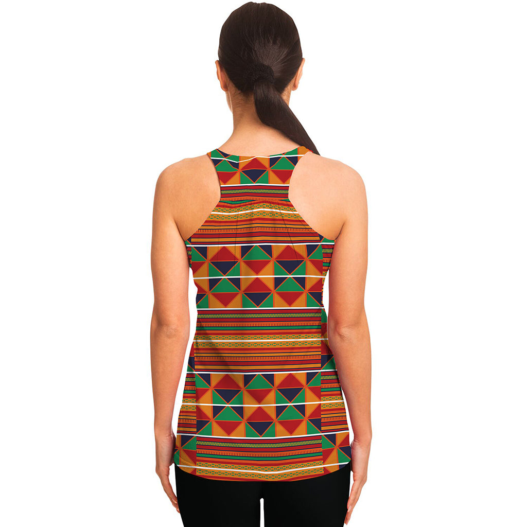 Kente Pattern Print Women's Racerback Tank Top