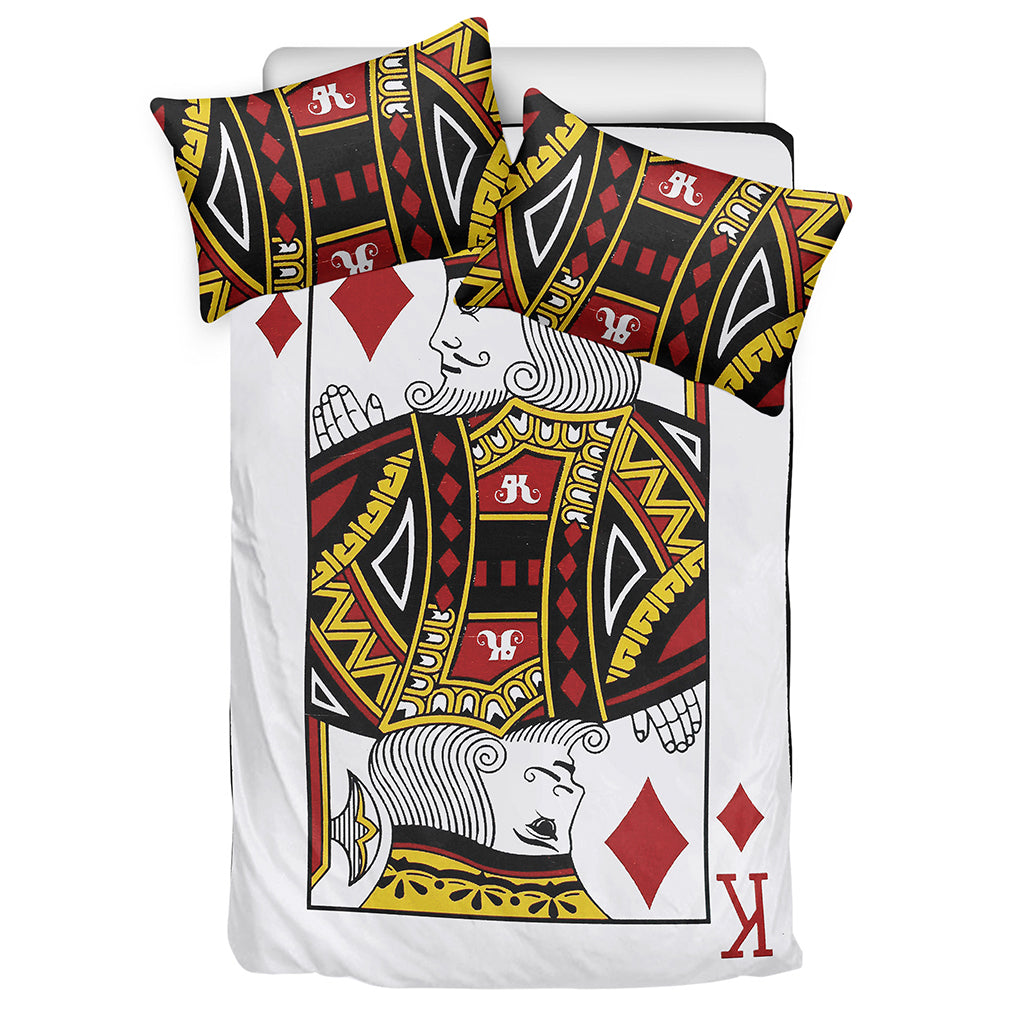 King Of Diamonds Playing Card Print Duvet Cover Bedding Set