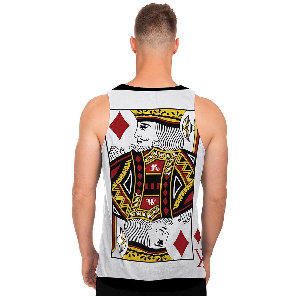 King Of Diamonds Playing Card Print Men's Tank Top
