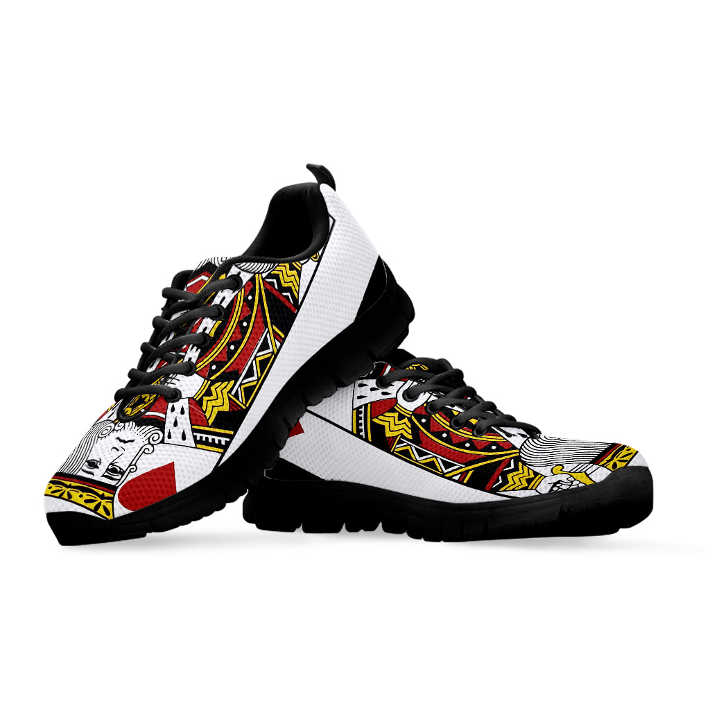 King Of Hearts Playing Card Print Black Sneakers