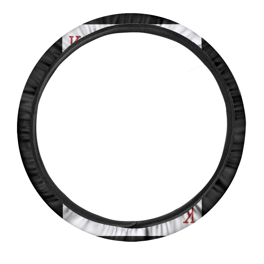 King Of Hearts Playing Card Print Car Steering Wheel Cover