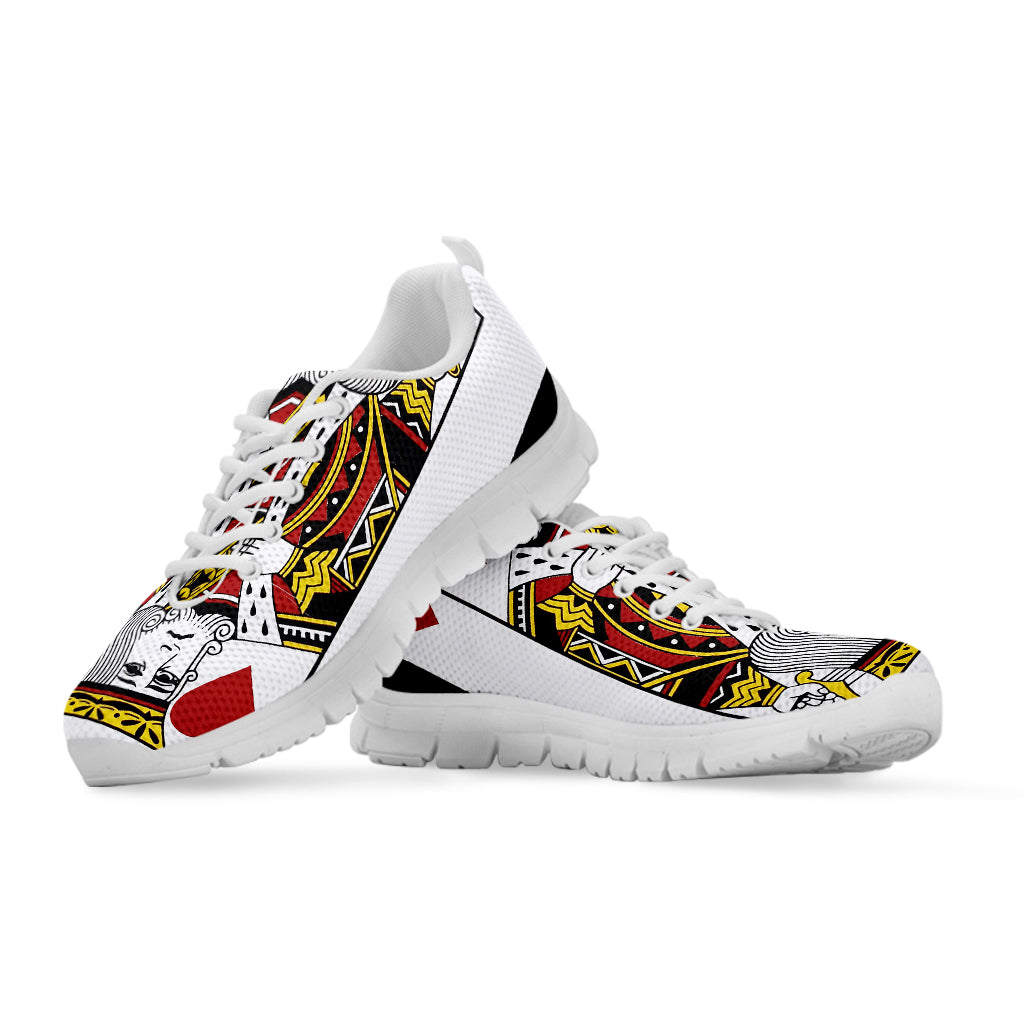 King Of Hearts Playing Card Print White Sneakers